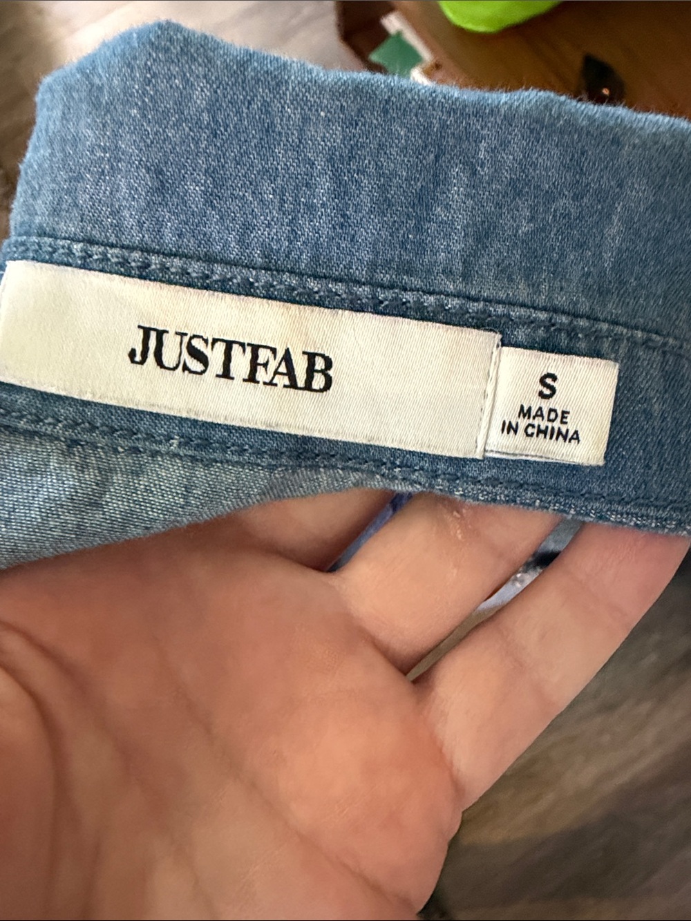 JustFab Chambray Shirt Dress in Blue S - Picture 10 of 10